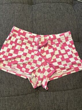 Size Small Jenni by Jennifer Moore Pink and White Checker Sleep Shorts
